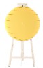 Glücksrad mit Kunststoffumrandung, gelbe melaminharzbeschichtete  Spanplatte